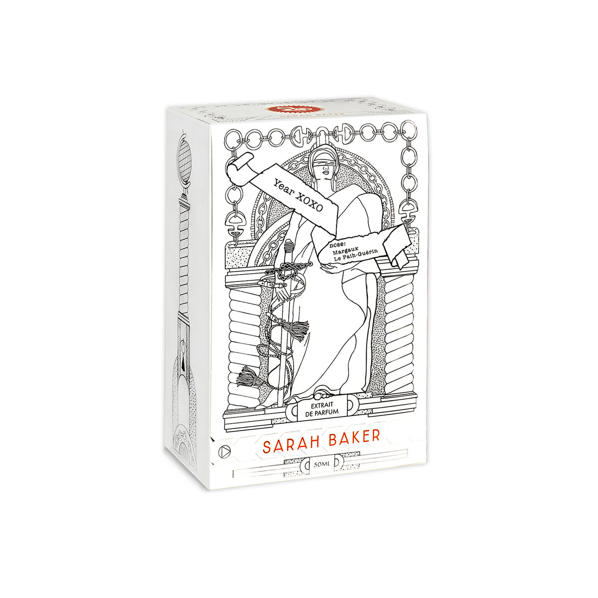 Sarah Baker Year XOXO white perfume presentation box